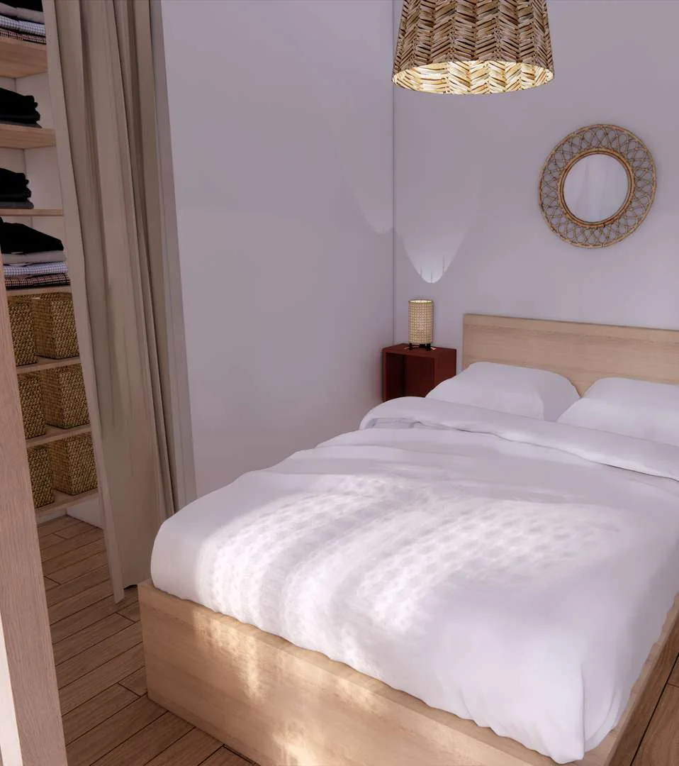 Projection 3D — chambre grand studio