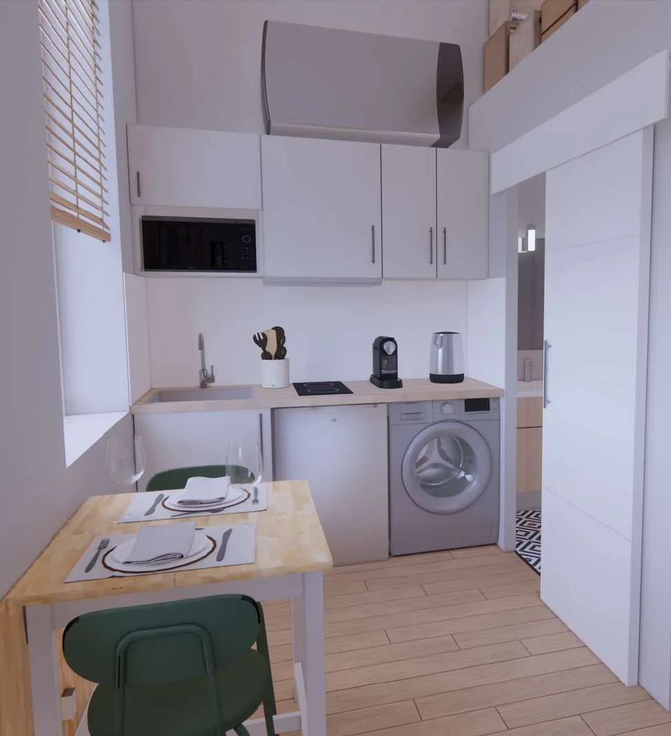 Projection 3D — cuisine petit studio