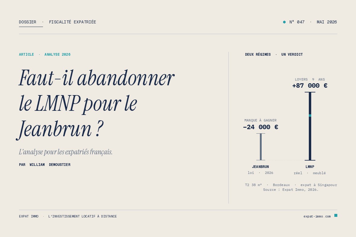 Dispositif Jeanbrun pour expatriés : faut-il abandonner le LMNP ?